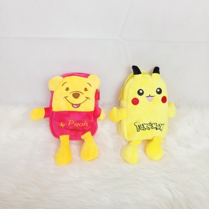 {M'SIA STOCK} PIKACHU/WINNIE BAG SOFT TOYS/PLUSH TOYS/KIDS TOYS 7INCH 21CM 皮卡丘/维尼娃娃玩具公仔 7寸 Patung Beruang